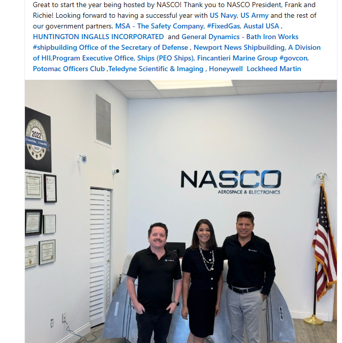 Nasco recently welcomed Lauren, the Senior Business Development Manager from MSA Safety Company, to their headquarters in St. Petersburg, Florida